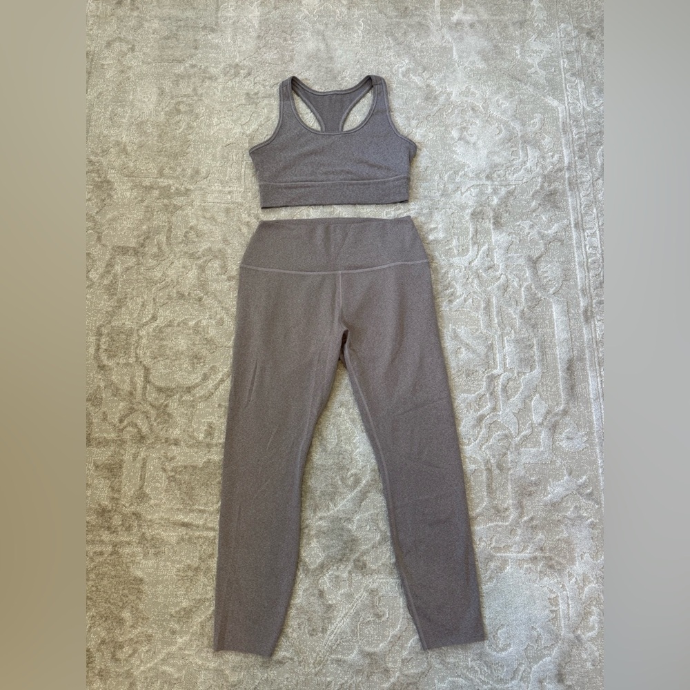 RBX Heathered Soft Mauve Seamless Activewear Set